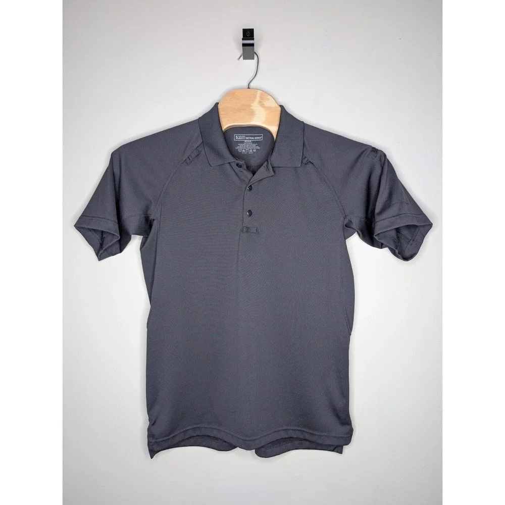 5.11 Tactical Series Men's Polo Shirt Medium Gray Short Sleeve‎ Pockets Utility